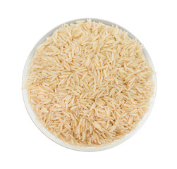 Healthy Brown Rice Isolated on White Background