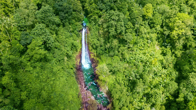 Beautiful Gitgit waterfall scenery