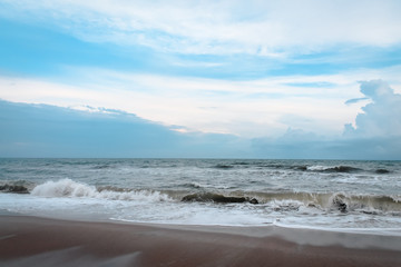 Fototapeta na wymiar Waves crashing in on a North Carolina Beach