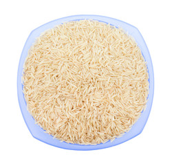 Healthy Brown Rice Isolated on White Background