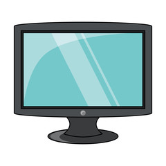 monitor computer icon over white background, colorful design. vector illustration