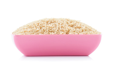 Healthy Brown Rice Isolated on White Background