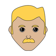 Obraz premium cartoon man with mustache over white background, colorful design. vector illustration