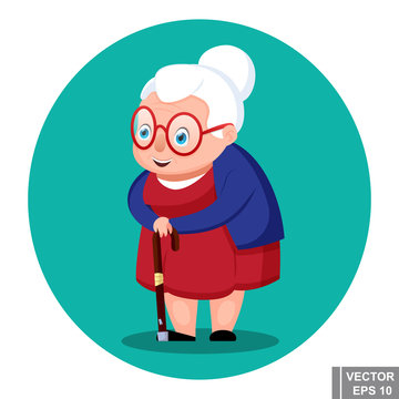 Old woman. Happiness. Elderly person. For your design.