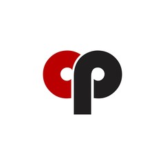 letter cp logo vector