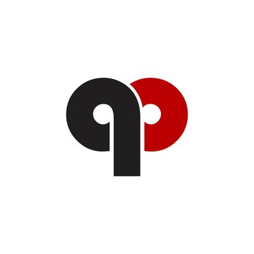 letter qp logo vector