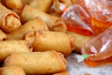 spring rolls at street food