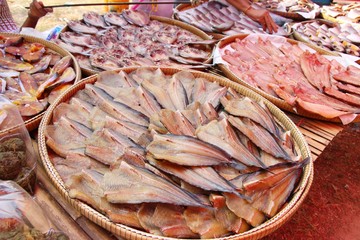 Dried fish for cooking in the market