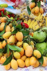 Thai plango fruit or marian plum at street food