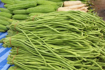 Long bean for cooking in the market