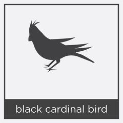 black cardinal bird icon isolated on white background
