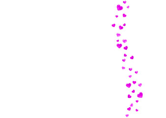 Mother's day background with pink glitter confetti. Isolated heart symbol in rose color. Postcard for mother's day background. Love theme for voucher, special business banner. Women holiday