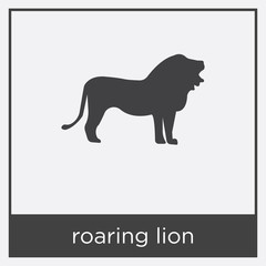 roaring lion icon isolated on white background