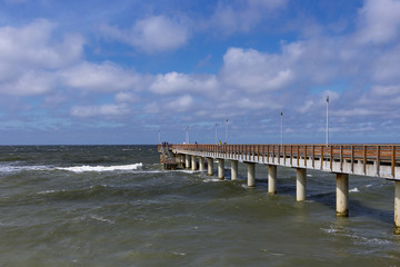 Baltic Sea. Storm. Pier.