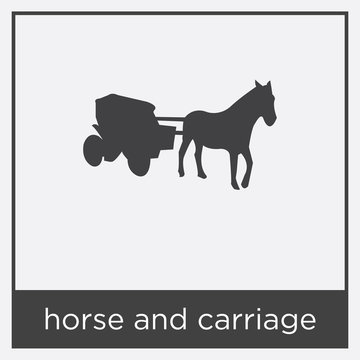horse and carriage icon isolated on white background