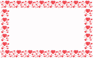 Red Hearts On White Background For Valentines Day, Valentines Card, Love