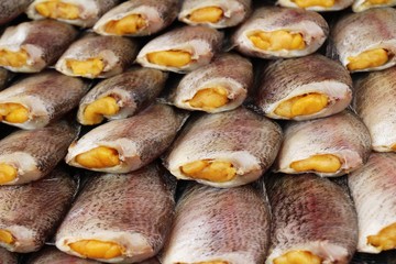 Dried fish for cooking in the market