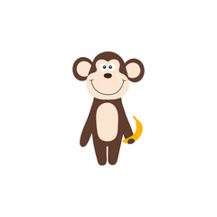 Obraz na płótnie Canvas Vector cartoon monkey with banana