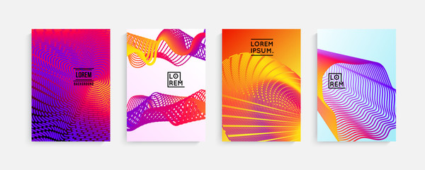 Minimal covers design. Geometric halftone gradients. Eps10 vector.