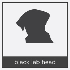 black lab head icon isolated on white background