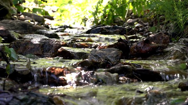 Mountain clear creek flows - (4K)