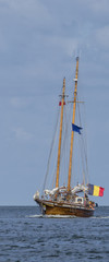 SAILING VESSEL - A gaff schooner at sea