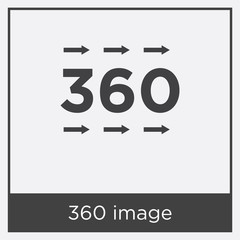 360 image icon isolated on white background