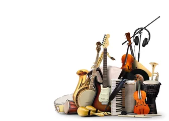 Tuinposter Musical instruments, orchestra or a collage of music © Zarya Maxim