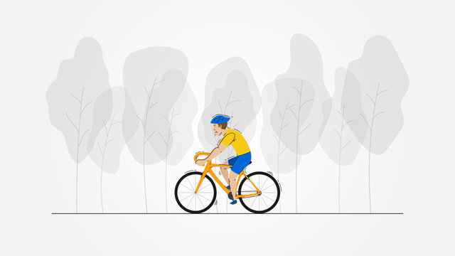Cyclist sport vector illustration. Sportsman on the bicycle creative concept.