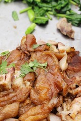 Stewed pork leg and mix pork ,egg in street food