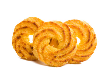 coconut biscuit rings isolated