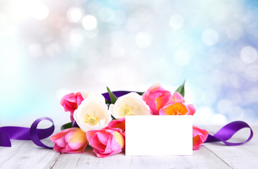 Flowers holiday empty card background.