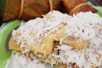 Sticky rice with coconut delicious ,Thai dessert