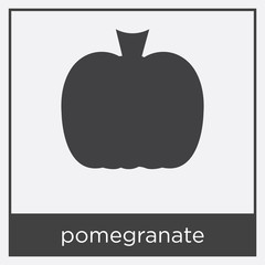 pomegranate icon isolated on white background