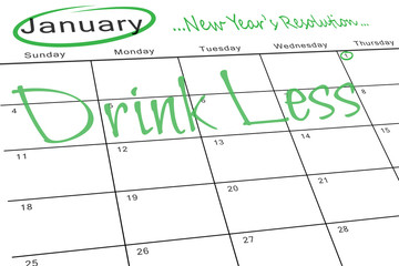 new years resolution against january calendar