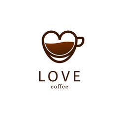 Love Coffee Logo Vector Template Design Illustration