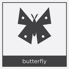 butterfly icon isolated on white background