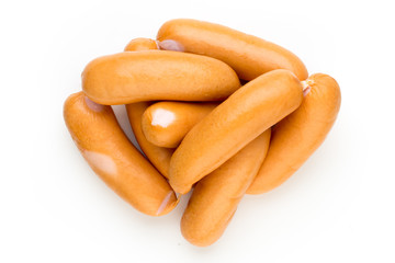 Pork sausage isolated on white background.