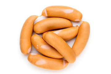 Pork sausage isolated on white background.