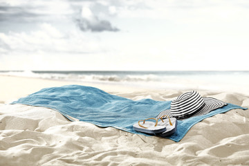 towel on beach 
