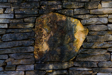 Old dark stone wall