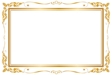 Decorative frame and border for design of greeting card wedding with copy space for add text message, Golden frame, Vector illustration - 202599656