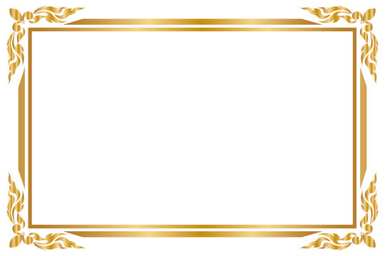 Decorative frame and border for design of greeting card wedding with copy space for add text message, Golden frame, Vector illustration