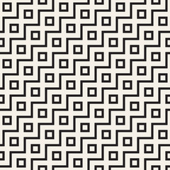Stylish lines lattice. Ethnic monochrome texture. Abstract geometric background design. Vector seamless pattern.