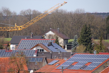 Solarzellen auf Dach