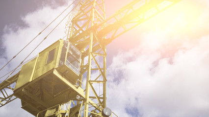 Old, rusty gantry crane, an abandoned plant. Collapse of economy, and shutdown of production...