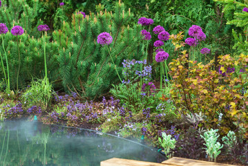 Obraz premium summer garden with flowers