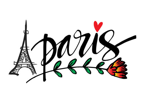 Paris Europe European city name city name hand-drawing 