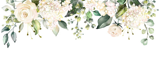 aranżacje kwiatami akwareli. ilustracja kwiatowa. Kompozycja botaniczna na ślub lub kartkę z życzeniami. gałąź kwiatów - róże abstrakcji - 202605217