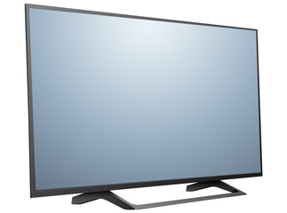 TV, modern 3D flat screen lcd, led television icon.
